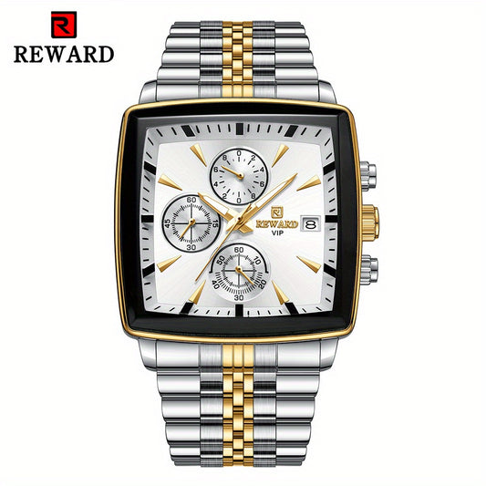 REWARD Rectangle Men's Watches Quartz Wristwatches Luxury Business Watch Clock Luminous Hands Clock Man