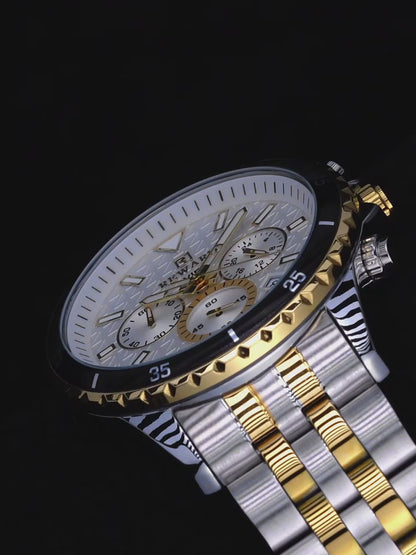 New REWARD Business Silvery Gray Quartz Watch Men Timing Calendar Luminous hands Multi-functional Wristwatch High Quality Gift for Male Classic Design Stainless Steel Watch Band, REWARD